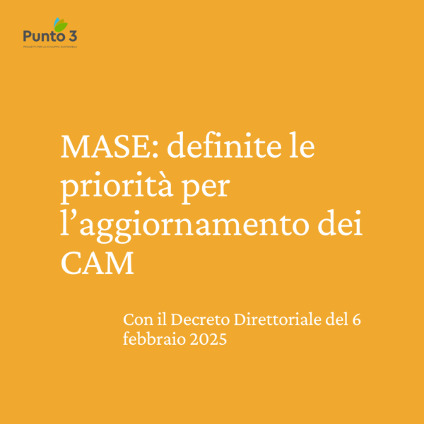 Aggiornamento dei CAM pubblicato dal MASE Aggiornamento dei CAM pubblicato dal MASE
